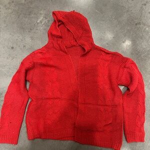 NWOT Red Hooded Women's Sweater